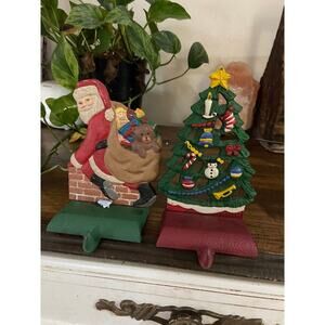 Set of 2 Vintage Midwest of Cannon Falls Cast Iron stocking holders